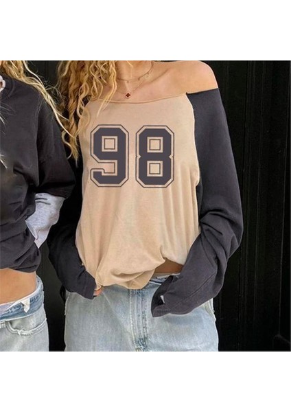 Bej 98 Raglan Kollu Madonna Yaka Ince Sweatshirt