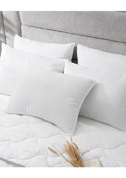 5 Adet Silikon Yastık 700 gr Mikrofiber Kumaş Silikon Elyaf Dolgulu Ev Otel 5'li Çeyiz Yastığı