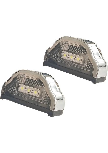 2 Adet Tır Kamyon Dorse Plaka Lambası Kobra Krom 12-24 Volt