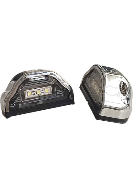 2 Adet Tır Kamyon Dorse Plaka Lambası Kobra Krom 12-24 Volt