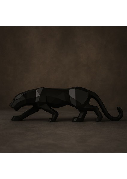 Kübik Jaguar Puma Gold Leopar Polyester Döküm Biblo