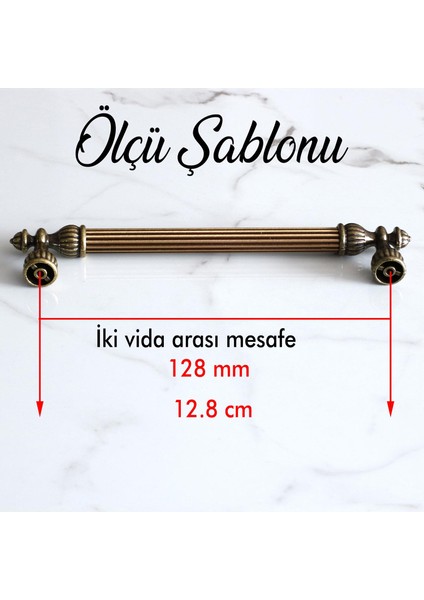 Metal Metal Mobilya Mutfak Çekmece Dolap Dolabı Kulpu Kulbu Kulpları 128 mm Eskitme Antik Sarı fiyatları