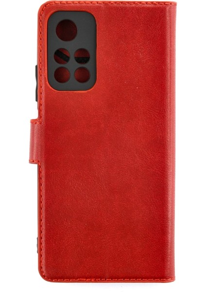 Xiaomi Redmi Note 11T Kılıf Trend S Plus Kapaklı Kılıf - Kırmızı Bstmy