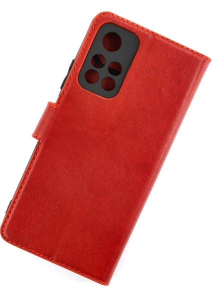 Xiaomi Redmi Note 11T Kılıf Trend S Plus Kapaklı Kılıf - Kırmızı Bstmy