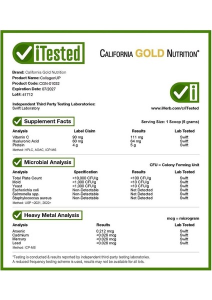 , Collagenup, Hiyalüronik Asit ve C Vitamini Içeren Hidrolize Balık Kolajeni Peptitleri, Aromasız, 464 G (16,37 oz) modelleri