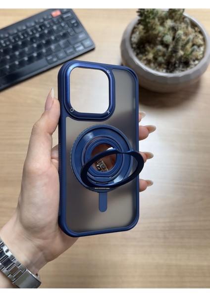 iPhone 15 Pro Standlı ve Yüzüklü Magsafe Kılıf
