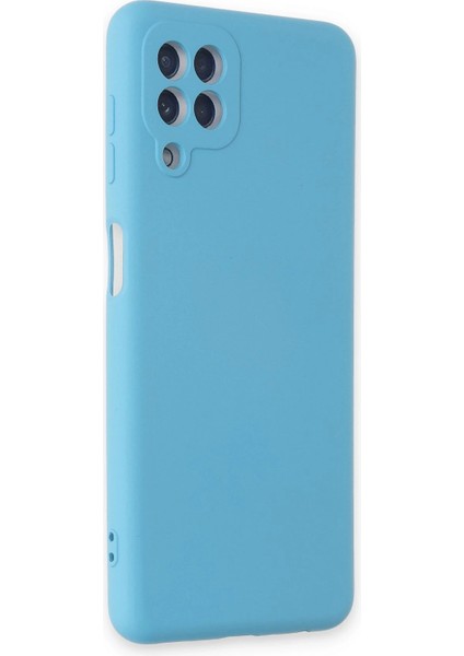 Samsung Galaxy A22 Kılıf Nano Içi Kadife Silikon - Mavi Bstmy