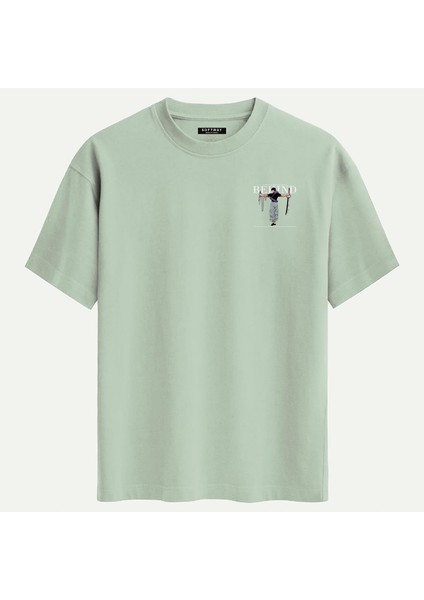 Unisex Bisiklet Yaka %100 Organik Pamuklu Kalın Dokulu Behind Baskılı Oversize T-Shirt - Bej fiyatları