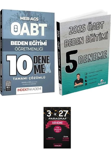 Dizgi Kitap + Indeks 2025 Öabt Meb-Ags Beden Eğitimi Öğretmenliği 5+10 Deneme 2 Li Set