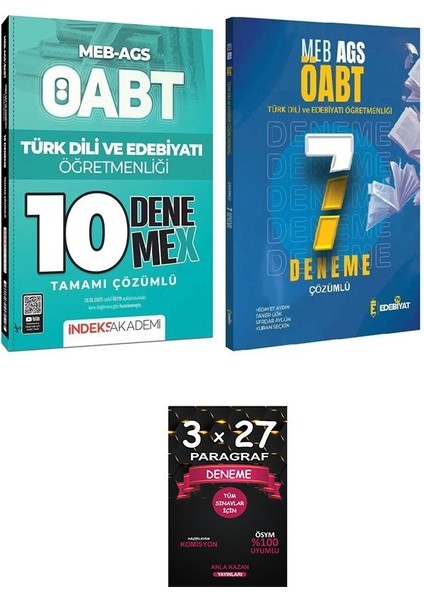 Edebiyat Tv + Indeks Öabt Meb-Ags Türk Dili Edebiyatı Öğretmenliği 7+10 Deneme 2 Li Set+Anlakazan Paragraf