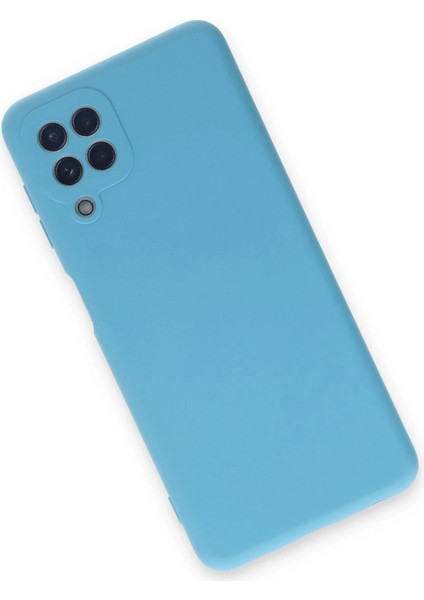 Samsung Galaxy A22 Kılıf Nano Içi Kadife Silikon - Mavi Bstmy