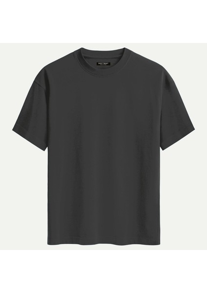 Unisex Bisiklet Yaka %100 Organik Pamuklu Kalın Dokulu Toyota Supra Mk4 Baskılı Oversize T-Shirt - Füme fiyatları