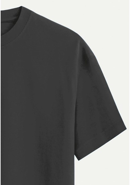 Unisex Bisiklet Yaka %100 Organik Pamuklu Kalın Dokulu Toyota Supra Mk4 Baskılı Oversize T-Shirt - Füme fırsatları