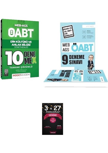 Eker Test + Indeks 2025 Öabt Meb-Ags Din Kültürü ve Ahlak Bilgisi Öğretmenliği 9+10 Deneme 2 Li Set+Anlakazan Paragraf