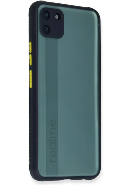 Realme C11 Kılıf Miami Şeffaf Silikon - Lacivert Bstmy