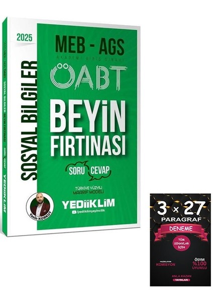 Yediiklim 2025 Öabt Meb-Ags Sosyal Bilgiler Öğretmenliği Beyin Fırtınası Soru Cevap+Anlakazan Paragraf
