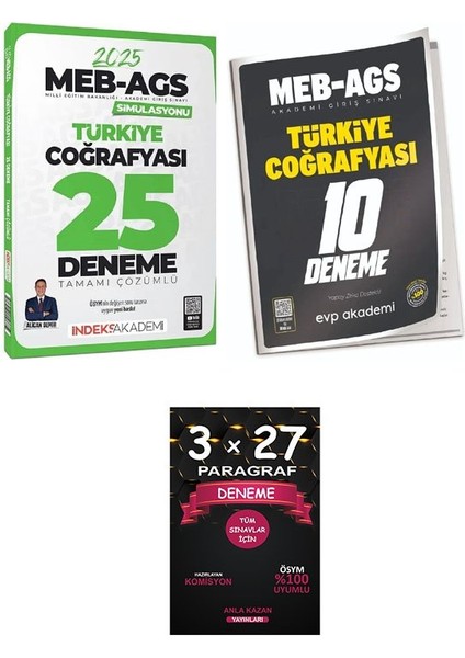Indeks + Evp 2025 Meb-Ags Türkiye Coğrafyası 25+10 Deneme 2 Li Set+Anlakazan Paragraf