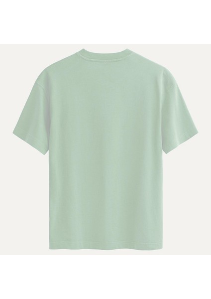 Unisex Bisiklet Yaka %100 Organik Pamuklu Kalın Dokulu Rose Baskılı Oversize T-Shirt - Bej fiyatları