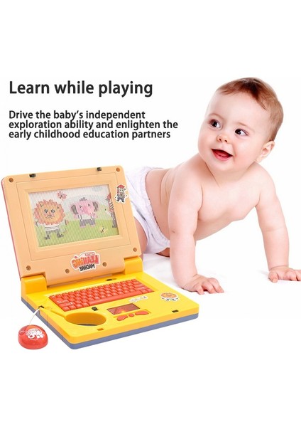 Projeksiyon Öğrenme Makinesi Fare Mini Simülasyon Dizüstü Işık Müzik Erken Eğitim Eğitici Çocuk Bilgisayar Oyuncakları (Yurt Dışından)