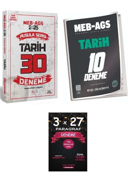 Cba + Evp 2025 Meb-Ags Tarihin Pusulası 30+10 Deneme 2 Li Set+Anlakazan Paragraf