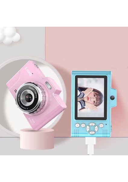 Hd Piksel Ccd Retro Öğrenci Kamerası 2,8 Inç LCD Ekran Taşınabilir Dijital Kamera Desteği Tf Kart-Siyah (Yurt Dışından)