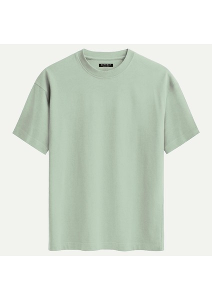 Unisex Bisiklet Yaka %100 Organik Pamuklu Kalın Dokulu Sally Baskılı Oversize T-Shirt - Bej fiyatları
