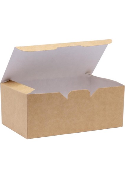 Natural Kraft Soğan Halkası/nugget Kutusu Orta Boy 17.5X10X7 cm 100 Adet