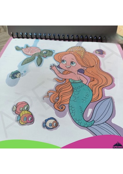 Deniz Kızı Temalı Sulu Sihirli Boyama Kitabı - Özel Sulu Kalem ile Water Painting fiyatları