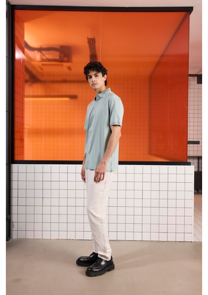 Triko Yakalı Merserize Erkek Gömlek modelleri