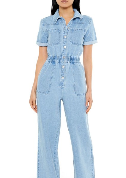 Denim Straight-Leg Tulum