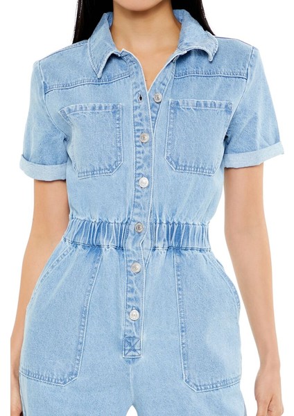 Denim Straight-Leg Tulum modelleri