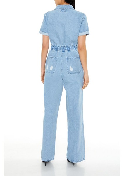 Denim Straight-Leg Tulum indirimleri