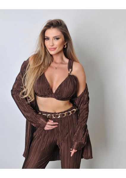 Kahverengi 3lü Pilise Takım