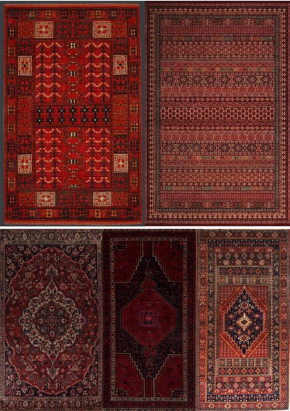 17'li Otantik Etnik Halı Desenli Yapışkanlı Scrapbook Kağıt Seti (3 Adet 11*21CM VE14 Adet A5 Boyutunda)