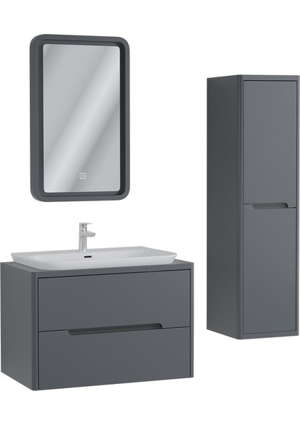 Arlin 80 cm Lake Banyo Dolabı Antrasit