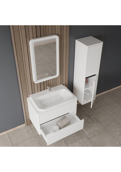 Arlin 80 cm Lake Banyo Dolabı Antrasit