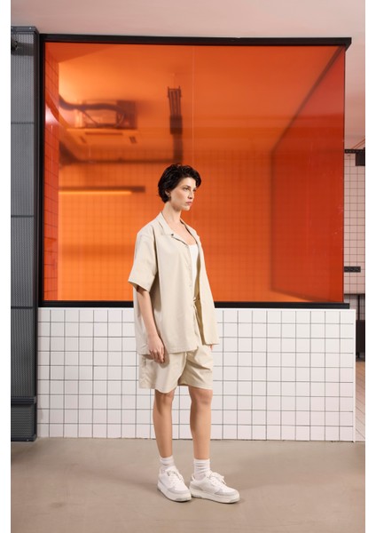 Apaj Yaka Oversize Baskılı Erkek Gömlek modelleri