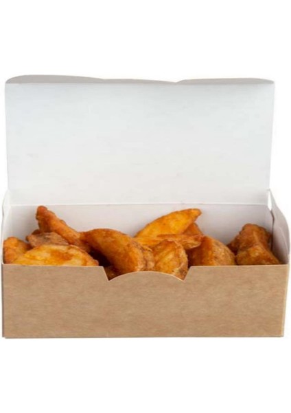 Natural Kraft Soğan Halkası/nugget Kutusu Büyük Boy 12X22X8 cm 100 Adet fiyatları