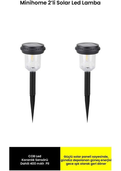 MH-B117 Solar LED Bahçe Lambası 2'li