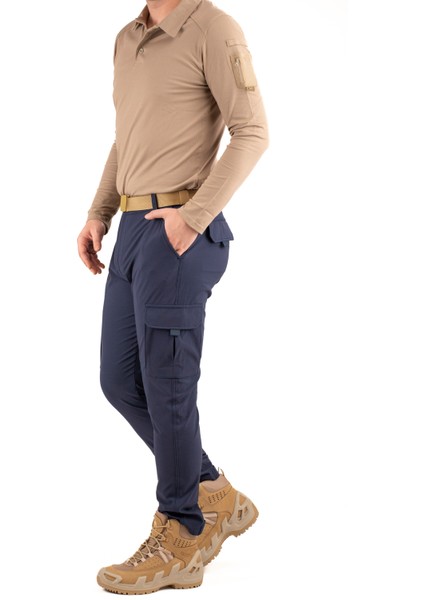 Erkek Taktik Outdoor Kargo Pantolon | Suya Dayanıklı, Esnek, Çok Cepli Lacivert