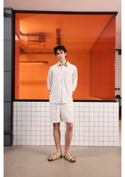 Beli Lastikli ve Bağcıklı Slim Fit Erkek Şort modelleri