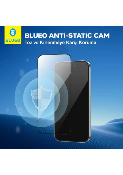 Anti Static HD iPhone 16 Plus Uyumlu Toz Çizilme Parmak izi Önleyici Cam Ekran Koruyucu