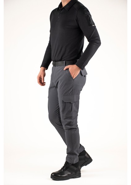Erkek Taktik Outdoor Kargo Pantolon | Suya Dayanıklı, Esnek, Çok Cepli Füme fırsatları