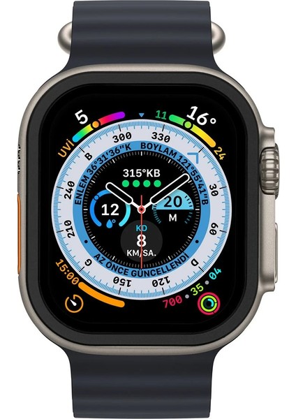 Apple Watch Ultra 49MM Alüminyum Kasa Cam Ekran Koruyucu - Siyah Bstmy modelleri