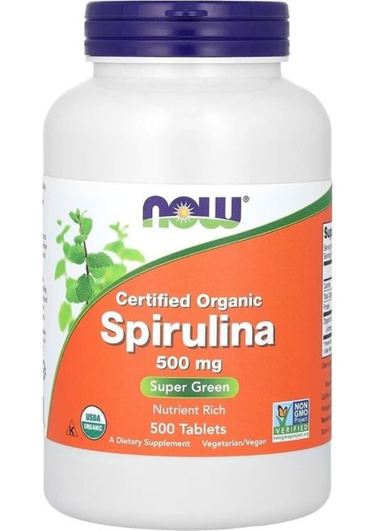 Foods certified Ornagic Spirulina 500 Mg 200 Tablet