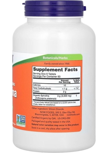 Foods certified Ornagic Spirulina 500 Mg 200 Tablet fiyatları