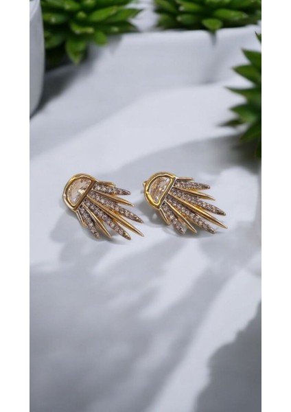 Premium Seri Paslanmaz Çelik Trend Taşlı Küpe