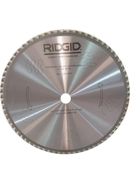 Rıdgıd 58466 Model 590L Için 305X25.4 70 Diş Elmas Testere Ağzı