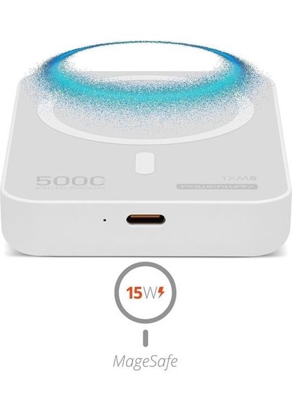 Powerway 5.000MAH PD15W Magsafe Kablosuz Wireless Taşınabilir Şarj Cihazı Beyaz Powerbank Txm5 fiyatları