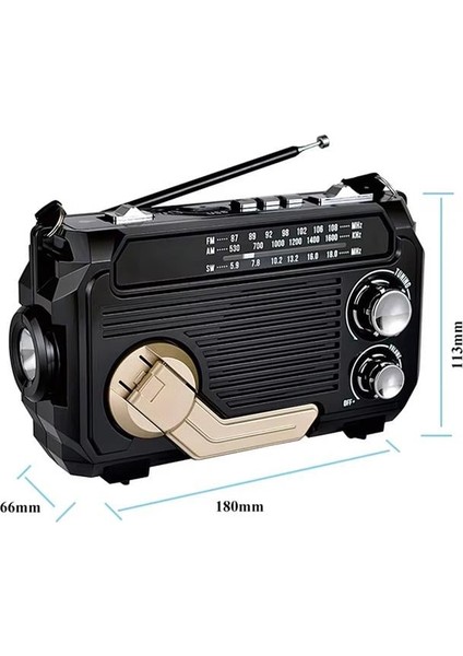 Puxing PX-777 Portatif Analog Radyo Fm-Usb-Sd-Aux-Bluetooth Lityum Pilli Solar Güneş Panelli